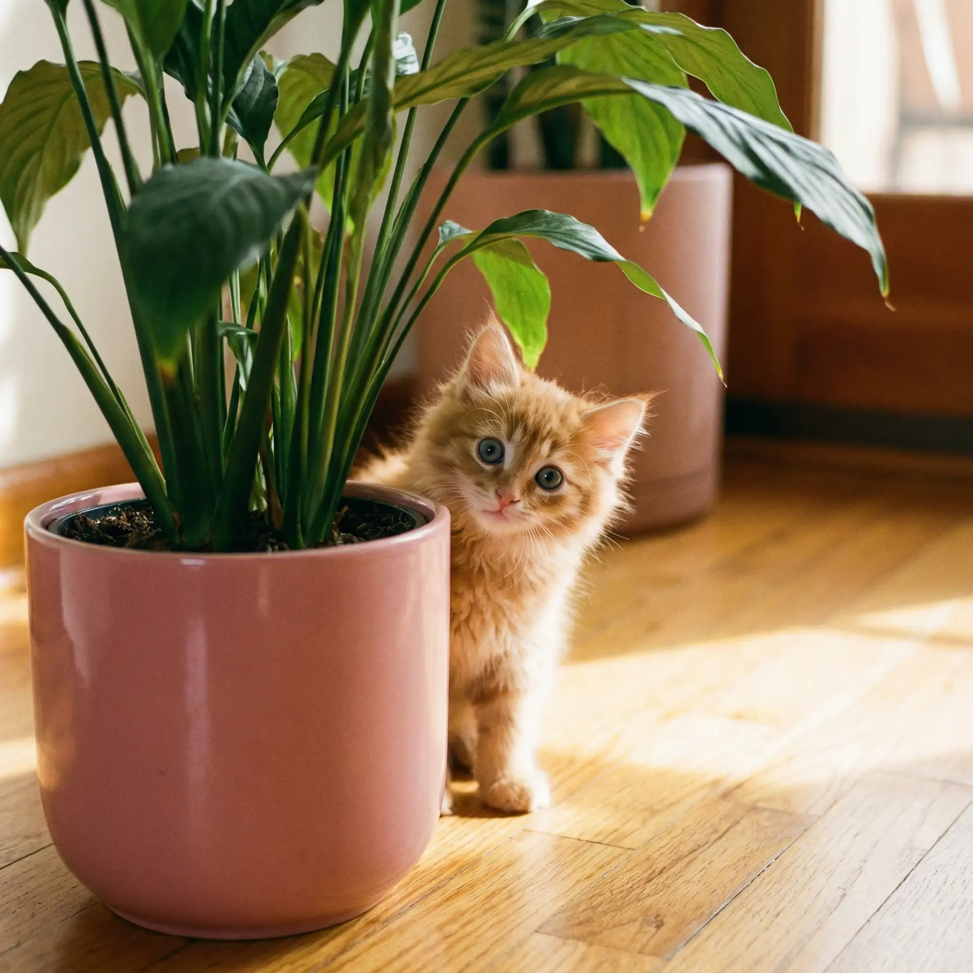 小猫从花盆后探头 - 无极磁力